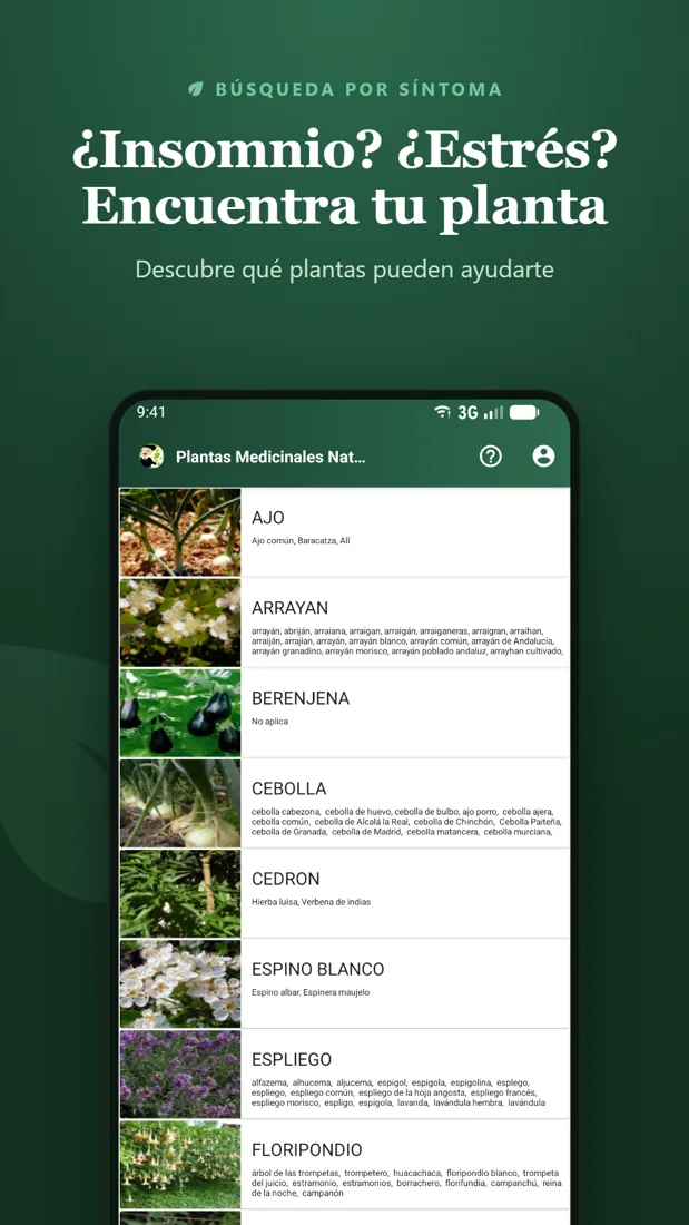 Inicio Captura de pantalla de Plantas Medicinales Naturales, app para Android