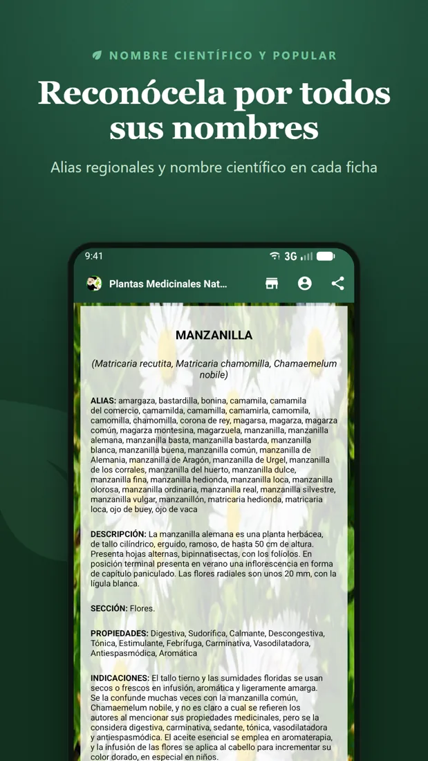 Plantas Medicinales Naturales Captura de pantalla de Plantas Medicinales Naturales, app para Android