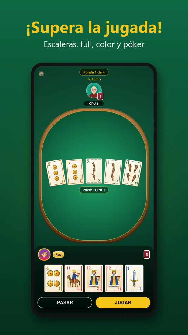 Inicio Captura de pantalla de Rey Basura, juego de cartas multijugador para Android