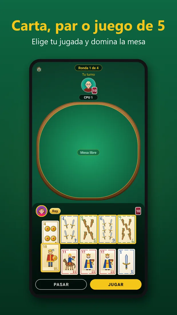 Apps Captura de pantalla de Rey Basura, juego de cartas multijugador para Android