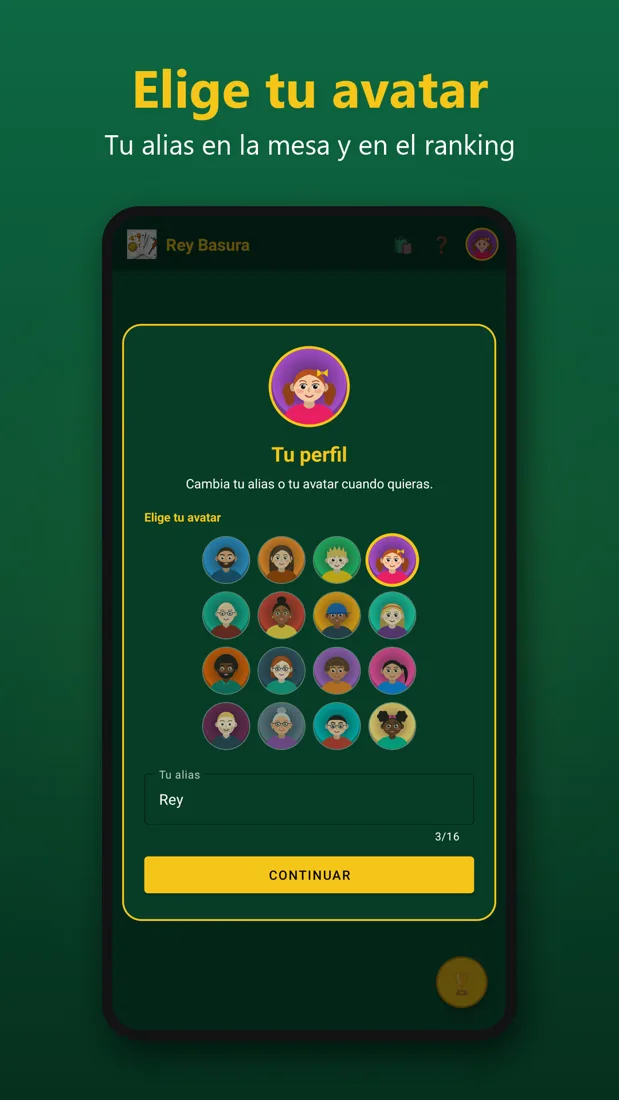 Apps Captura de pantalla de Rey Basura, juego de cartas multijugador para Android