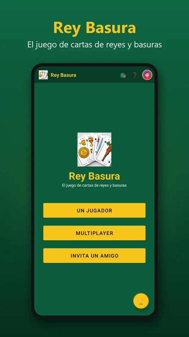 Apps Captura de pantalla de Rey Basura, juego de cartas multijugador para Android