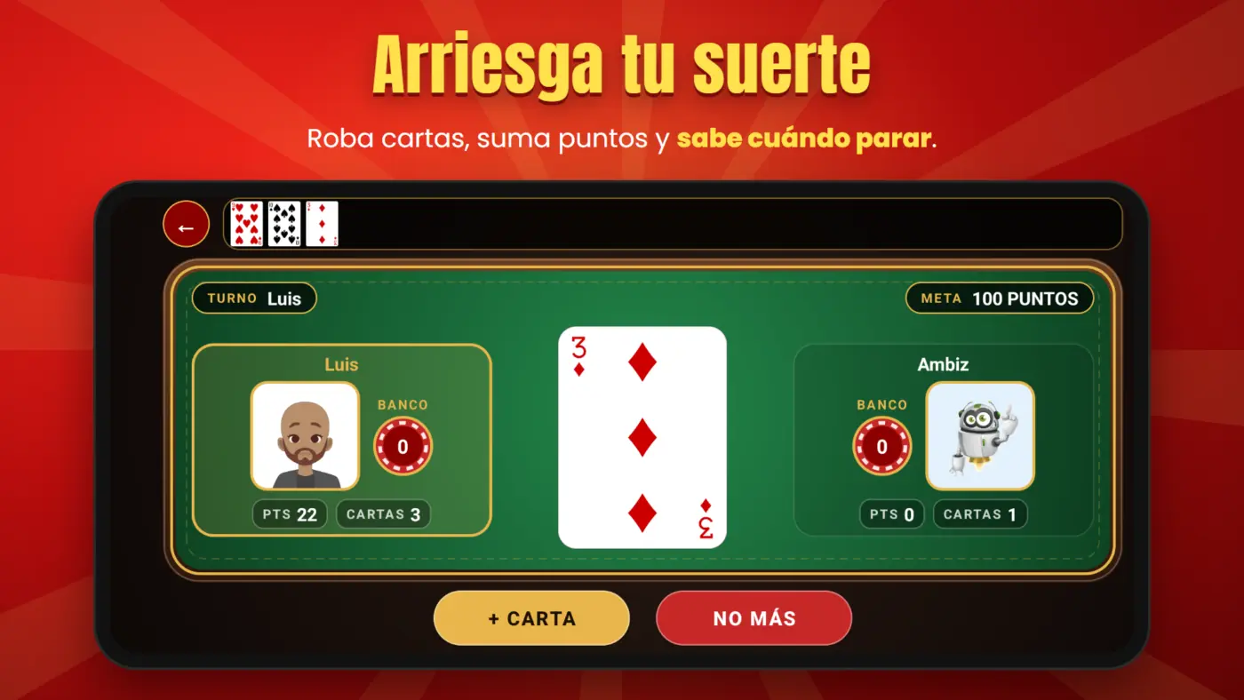 Inicio Captura de pantalla de Ambiz, juego de cartas para Android