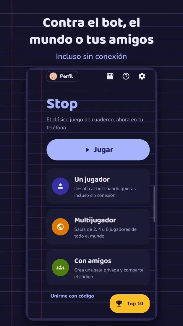 Apps Captura de pantalla de Bachillerato Stop, juego de palabras para Android