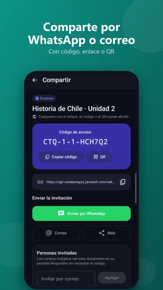 Apps Captura de pantalla de Create Test Quiz, app para crear exámenes, quizzes, tests y encuestas